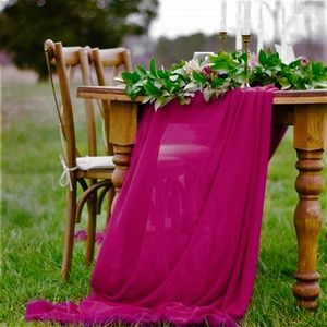 18" W x 180" L Chiffon Table Runner, Magenta